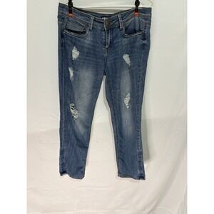 Dollhouse Charley Distressed Tapered Blue Jeans Womens Size 11